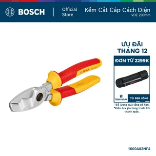 Kềm Cắt Cáp Cách Điện VDE 200mm Bosch – Cắt Lớn, An Toàn 1000V