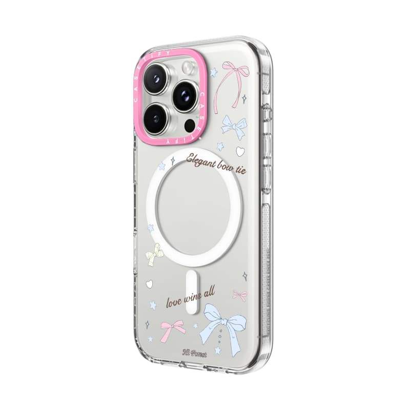 CASECASE X Love Wins Everything Case HỒNG CAMERA RING EDITION Tác động Vỏ hút từ tính trong suốt cho iPhone 17 / 16 / 15 / 14 / 13 Pro Max Air với bao bì cao cấp