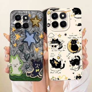 Dành Cho Honor X6C Vỏ Bảo Vệ Ống Kính HonorX6c X 6C 4G NIC-LX1 Ốp Điện Thoại Silicon Mềm Hoạt Hình Mèo Dễ Thương