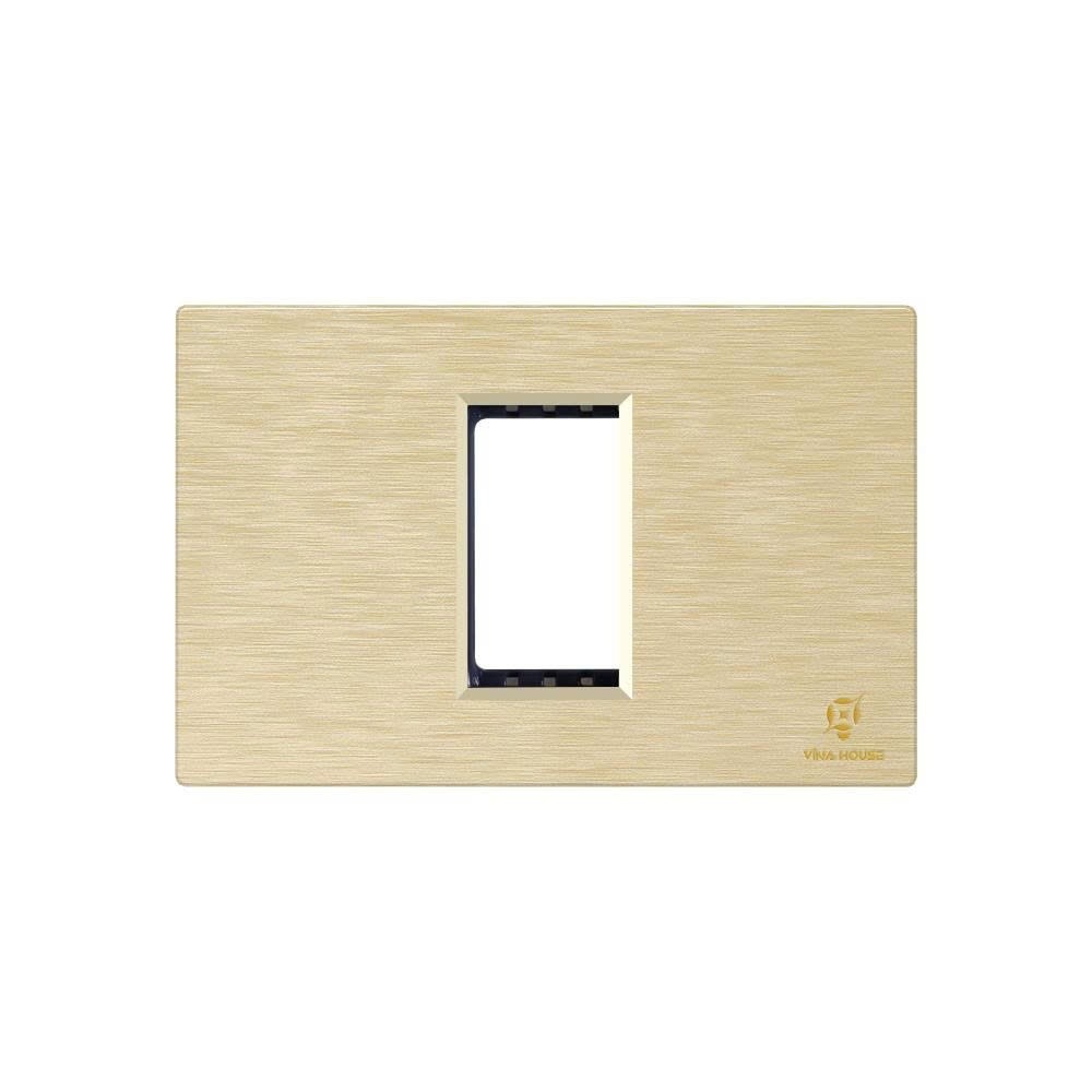 Mặt ổ cắm công tắc điện VinaHouse vỏ nhựa PC vàng sâm panh, bền đẹp, dễ lắp đặt, an toàn điện