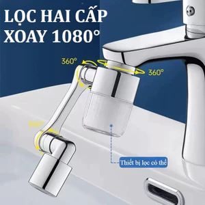 Đầu Lọc Nước Tại Vòi Bồn Rửa Mặt, Xoay 1080° linh hoạt,Thép không gỉ cao cấp, Tiết kiệm nước, Dễ lắp đặt