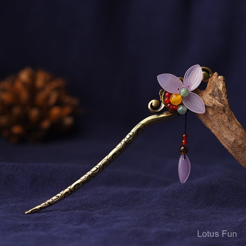 Mũ đội đầu handmade phong cách dân tộc đơn giản với thiết kế tua rua và kẹp tóc ngọt ngào
