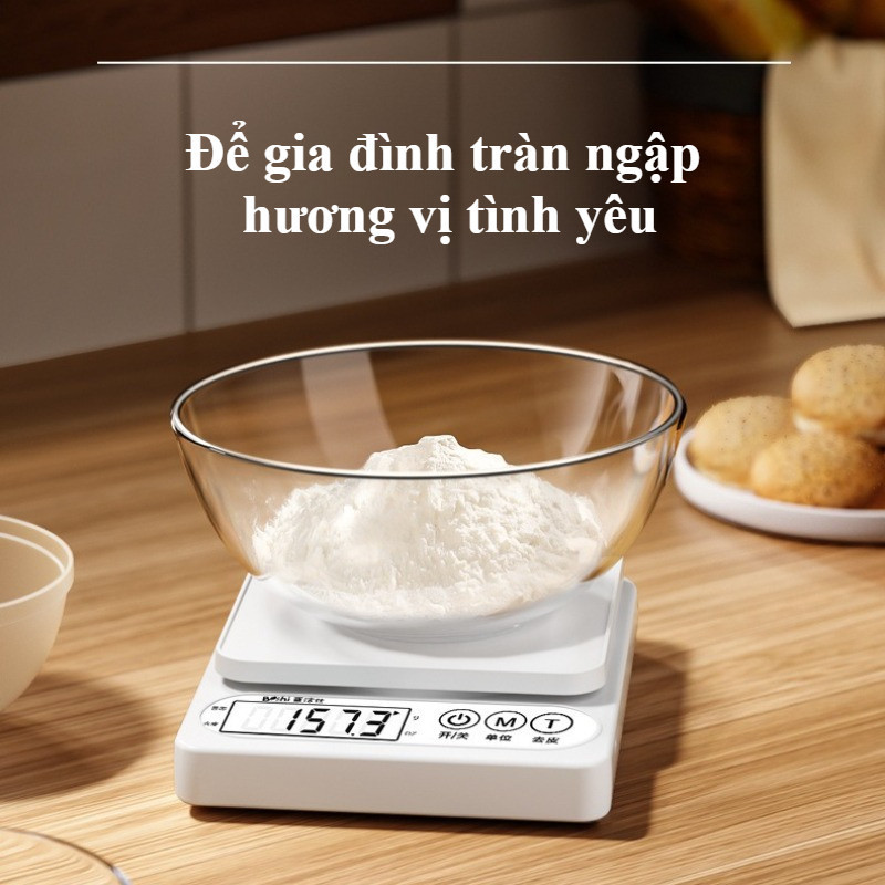 Cân Điện Tử Nhà Bếp Độ Chính Xác Cao Mặt Inox Chống Nước Pin Sạc Trừ Bì Cho Làm Bánh Pha Chế Cà Phê Cân Điện Tử