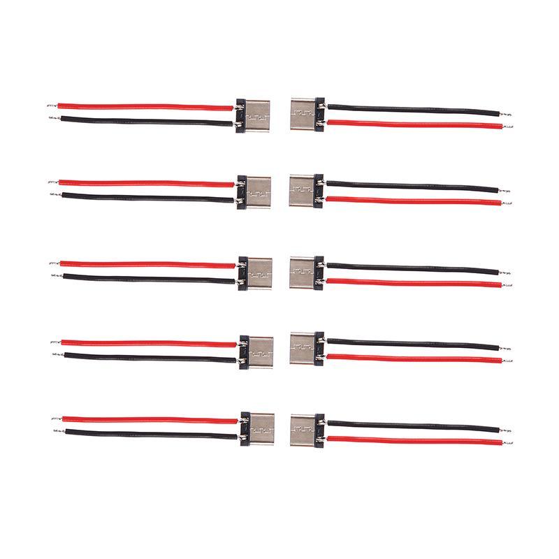GOAY 10 Chiếc Micro USB Type-C 2Pin Ngang 2P Đơn Giản Hàn Nam Plug-in Board Đầu Nối Sạc Nhanh VN