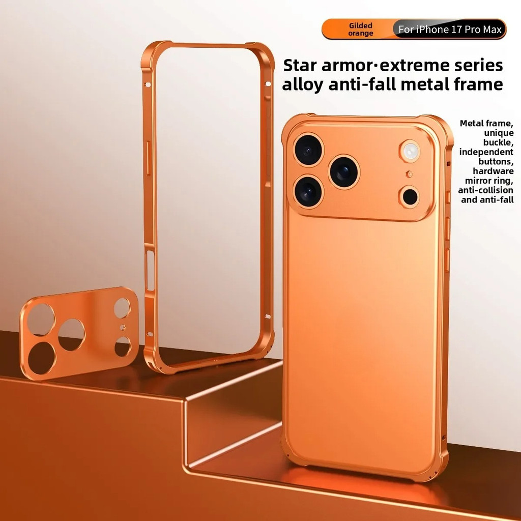 Dành Cho iPhone 17 Air 17 16 14 14 13 12 Pro Max 17 Pro Hàng Không Hợp Kim Nhôm Ốp Lưng Điện Thoại Khung Kim Loại Bảo Vệ Ống Kính Vỏ Chống Sốc
