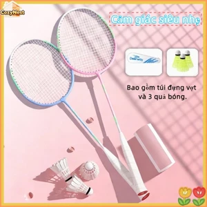 Combo 2 Vợt Cầu Lông Siêu Nhẹ Sợi Carbon - Bền Bỉ, Kèm Túi & 3 Bóng, Lý Tưởng Cho Gia Đình, Giải Trí & Người Mới Tập