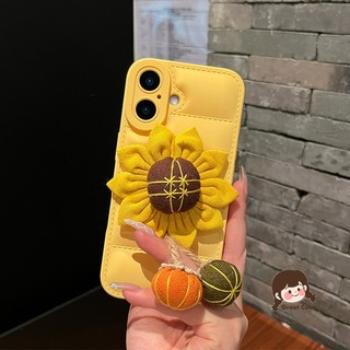 Ốp Điện Thoại Hoa Hướng Dương Vải 3D Mới Cho OPPO Reno 13 13F 12 12F 11 11F Pro F27 F25 Pro F23 5G 4G Down Jacket Ốp Lưng Mềm Chống Sốc Màu Vàng Cam