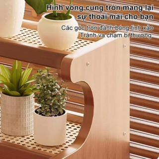 Kệ Đựng Ly Cốc Chất Liệu Gỗ Đan Mây Cao Cấp, Giá Đựng Đồ Để Bàn Decor Trang Trí Bàn Làm Việc