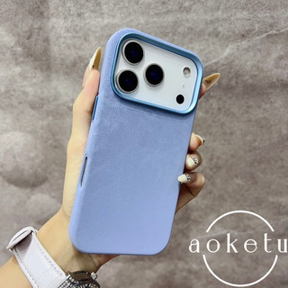 Flannel thích hợp cho vỏ điện thoại Apple 17 màu cam iPhone 17 Promax da cao cấp 16pro mới 15pro hút từ tính bao gồm tất cả vỏ bảo vệ