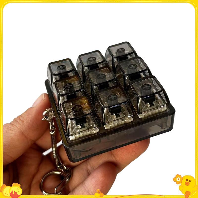 [Gengli] 4 / 9 Phím Bàn Phím Cơ Trục Máy Kiểm Tra Bàn Phím LED Chìa Khóa Giảm Căng Thẳng DIY Nút Keycap Móc Khóa Đồ Chơi Quà Tặng