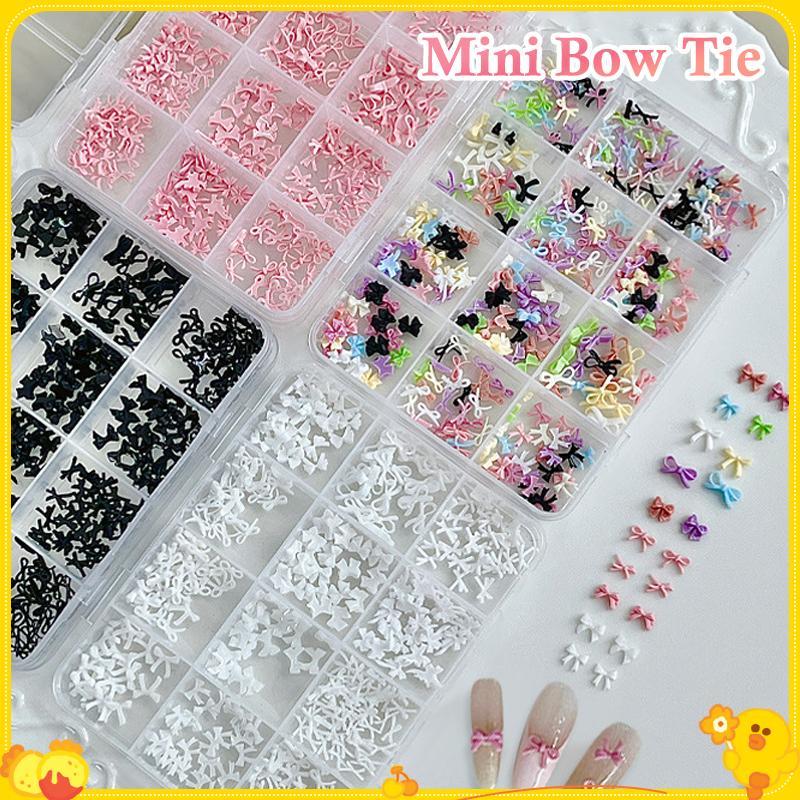 [Gengli] 12 Lưới Đầy Màu Sắc Nơ Bộ Nhựa Ruy Băng Móng Tay Nghệ Thuật Phụ Kiện Trang Trí DIY Làm Móng Tay Móng Tay Đá Quý