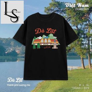 Áo Thun Đà Lạt Du Lịch Cotton Tay Lỡ Unisex, Áo Phông Việt Nam Nam Nữ, Mùa Hè,Form Rộng Oversize