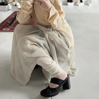 Pháp Satin Nơ Nông Miệng Mary Jane Giày Nữ Xuân Hè Phong Cách Mới Retro Thường Ngày Dày Gót Ba Lê Giày