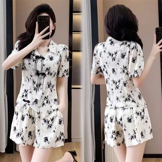 Bộ thời trang phong cách Trung Hoa cổ điển mới, phiên bản mùa hè, thanh lịch, tôn dáng, thời thượng và trẻ trung, gồm áo