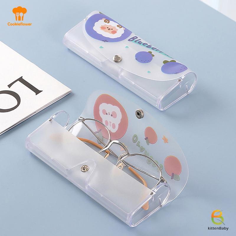 Hộp đựng kính trong suốt lớn bằng nhựa PVC mờ, thiết kế động vật dễ thương, phù hợp cho học sinh