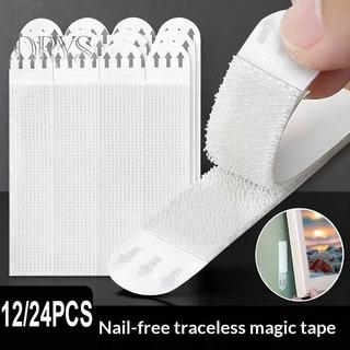 (TFT) 12 / 24 Bộ Dải Treo Hình Hai Mặt Dính Móc Vòng Băng Để Gắn Khung Ảnh Cố Định DIY Trang Trí Tường Stiers MỚI