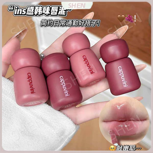 CAPPUVINI Chubby Ding Lip Glaze Matte Mirror Hai Bề Mặt Mượt Tinh Tế Giả Hình Mặt Màu