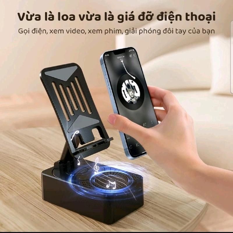 Loa Bluetooth Đa Năng Tiện Lợi 3 in1, Giá Đỡ Điện Thoại 3 Trong 1, Tích Hợp Sạc Dự Phòng