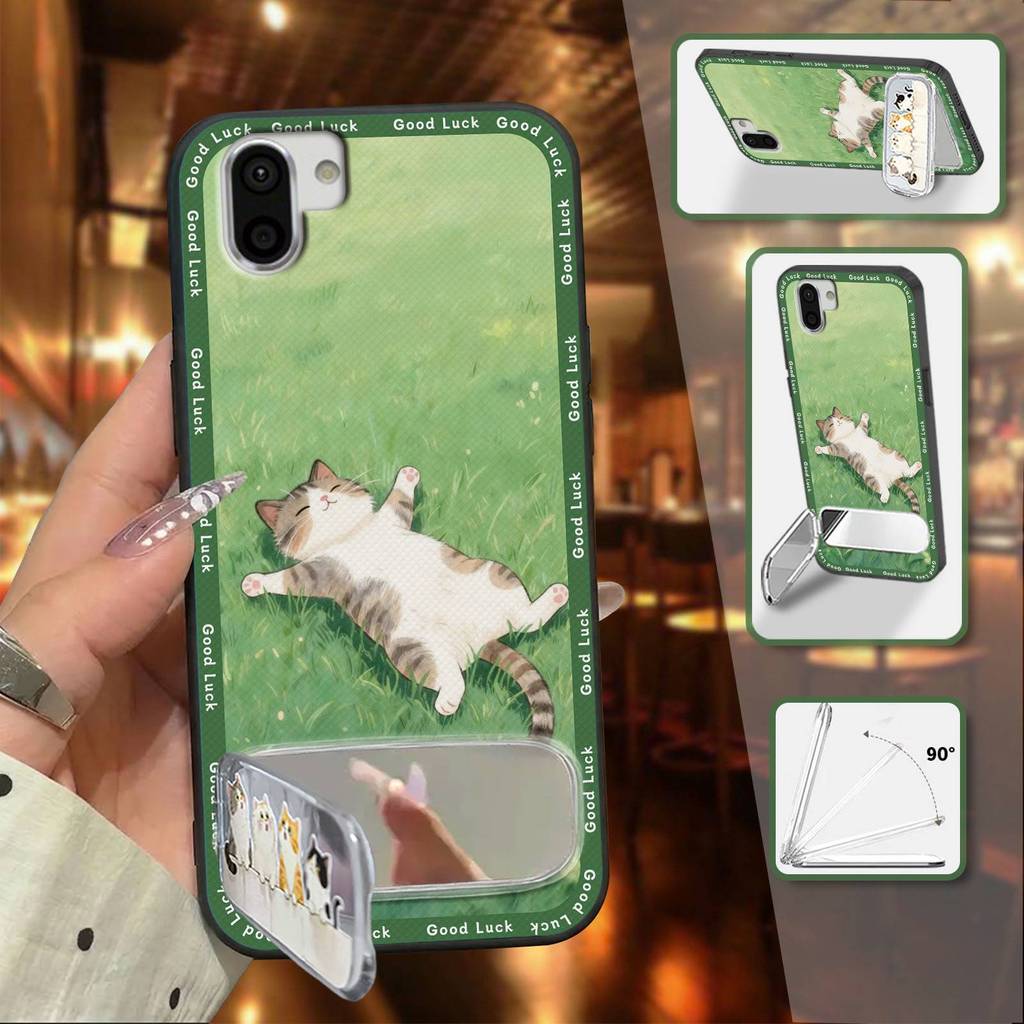 Ốp lưng gương Sharp Aquos R2 / SHV42 / SH-03K TPU thiết kế thời trang, dán vải, ba chiều sang trọng, mềm, bền, bảo vệ thiết bị