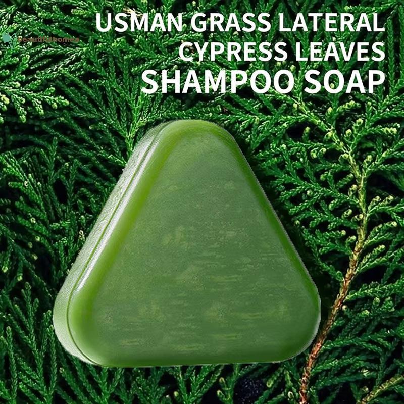 Xà phòng dầu gội thảo dược tự nhiên Usman Grass & Platycladus Xà phòng thủ công Nuôi dưỡng tóc  kiểm soát dầu, sảng khoái Xà Bông Giảm Gàu Mọc Tóc Ngăn Rụng Tóc 120g BeautifulHomeA