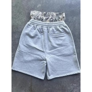 Quần short nam nữ với dây thắt lưng kép, phong cách đường phố, họa tiết thêu
