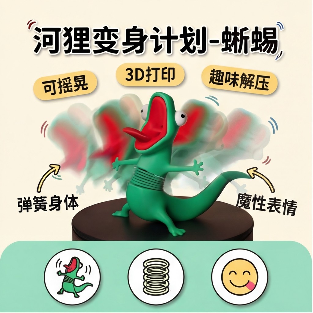 Hầu hết lời khen ngợi Kế hoạch biến hình hải ly Lizard Sáng tạo 3D In hình thằn lằn xanh dễ thương TOM Trang trí máy tính để bàn sáng tạo Quà tặng TOM