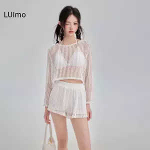 LUImo Bộ 3 Áo Đi Biển Chất Liệu Dệt Kim Mỏng, Chống Nắng Cho Mùa Hè