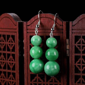 Bông tai đơn giản tính khí hạt xanh mới