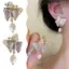 <![Mina] Bông tai ngọc trai bướm màu tím Hàn Quốc, tinh tế phù hợp tiệc cưới làm quà tặng