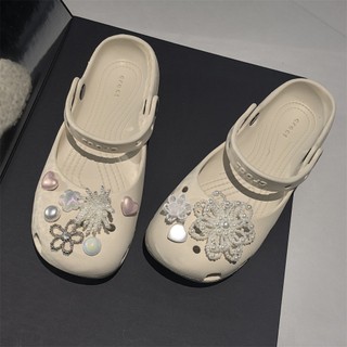 1 Bộ Có Thể Tháo Rời Giày Quyến Rũ Khóa Cho Ballet Flats Công Nghiệp Nặng Ngọc Trai Hoa Tình Yêu Hạt Trang Trí Cho Ba Lê Lỗ Giày