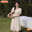 Đầm thiết kế BEMINE cổ vuông dáng chữ A họa tiết nơ phù hợp đi chơi-B469