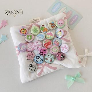 ZMONH 6 cái hoạt hình dễ thương mini nút huy hiệu kawaii retro cho bé gái và trẻ em, phù hợp túi đựng và DIY trang trí