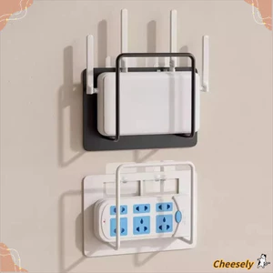 Giá đỡ bộ định tuyến CHEESELY, Giá lưu trữ hộp treo tường tiết kiệm không gian, Giá đỡ lưu trữ WiFi đa năng bằng kim loại thực tế Phòng khách