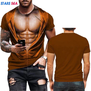 Mùa hè mới - Áo thun nam cổ điển ngắn tay in hình vui nhộn 3D