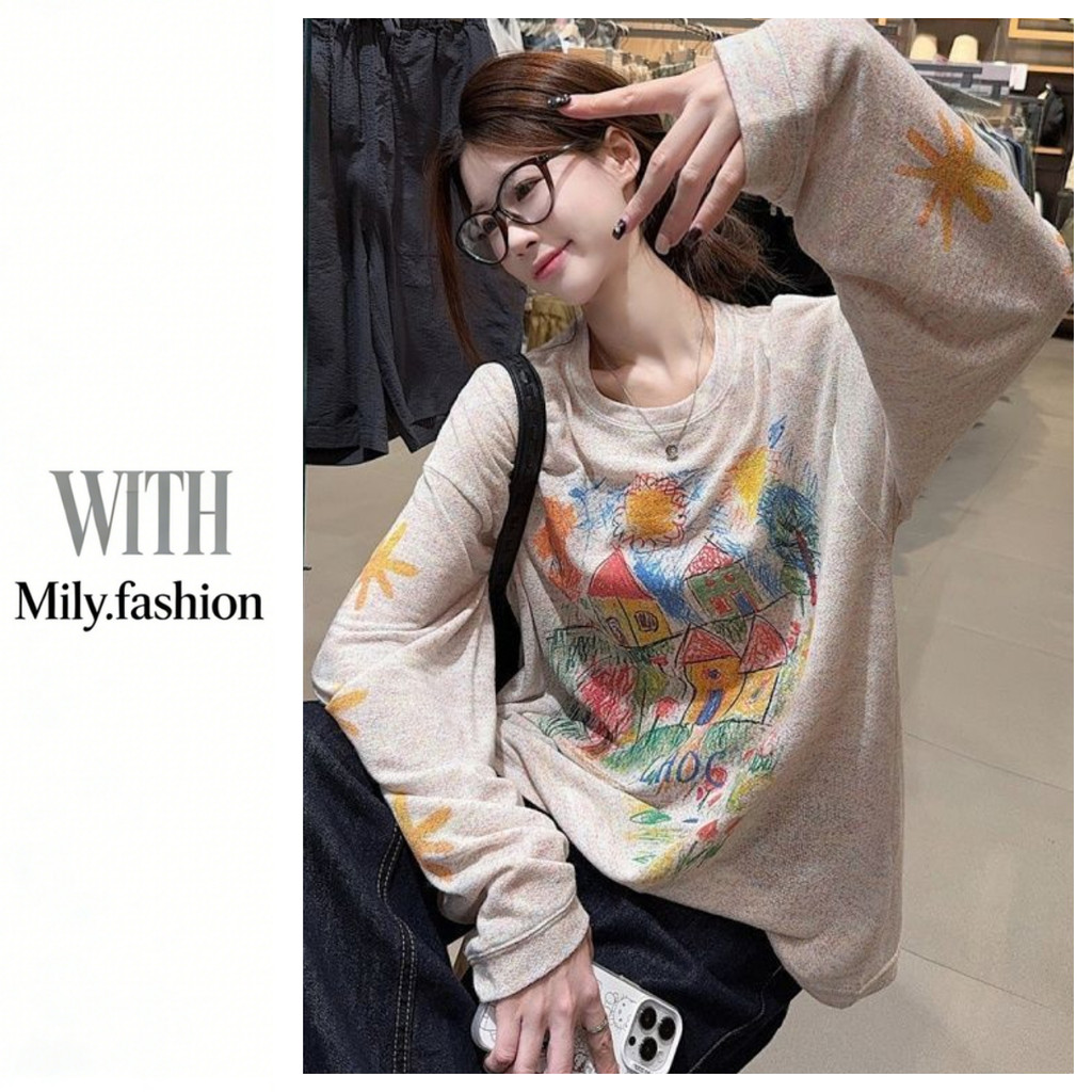 Áo chống nắng Milyfashion in hình dài tay, dáng rộng phù hợp mọi size