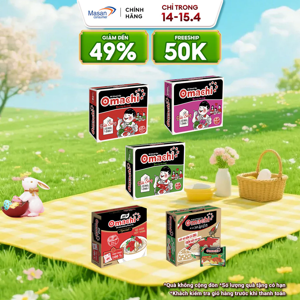 (Chọn Vị) Thùng Mì Omachi - Thùng 30 Gói x 80g (Bao bì có thể thay đổi theo đợt nhập hàng)