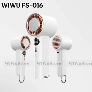 Quạt Tích Điện Cầm Tay WIWU Wi-FS016 -Tích Hợp Miếng Đá Lạnh, Tốc Độ Gió 100 Mức Vô Cấp, Pin 3000mAh Gập Gọn Có Móc Treo