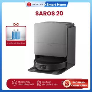Robot hút bụi lau nhà Roborock Saros 20 với lực hút 35000Pa, vượt ngưỡng kép, hàng chính hãng