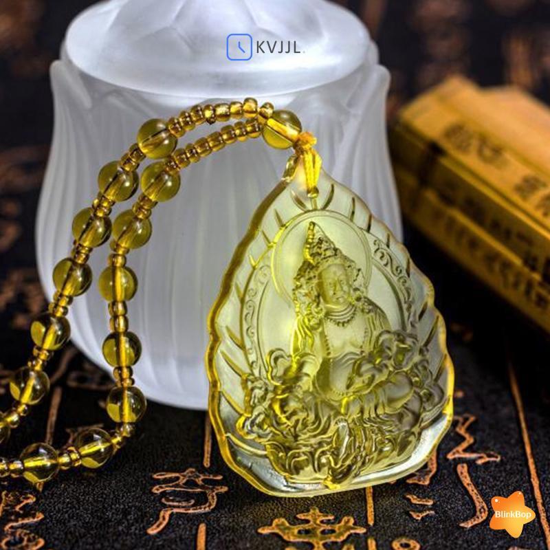 Mặt Dây Chuyền Pha Lê Tara Xanh - Bùa Hộ Mệnh Từ Văn Hóa Phật Giáo Tây Tạng - Unisex