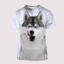 Áo Thun Hình Chó Husky Malamute 3D, Cổ Tròn Phù Hợp Dạo Phố, Dành Cho Mọi Lứa Tuổi
