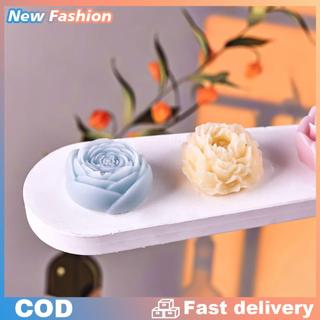 khuôn làm bánh 7 Trong 1 Hoa Silicone Khuôn 3D Rose Peony Cho Bánh Sô Cô La Nến Xà Phòng Nhựa