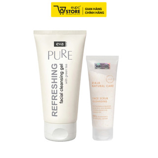 Combo Gel rửa mặt Eva Nature 150ml & Tẩy Tế Bào Chết Hạt Siêu Nhỏ Ziaja Natural Care 70ml Thành Phần Tự Nhiên An Toàn