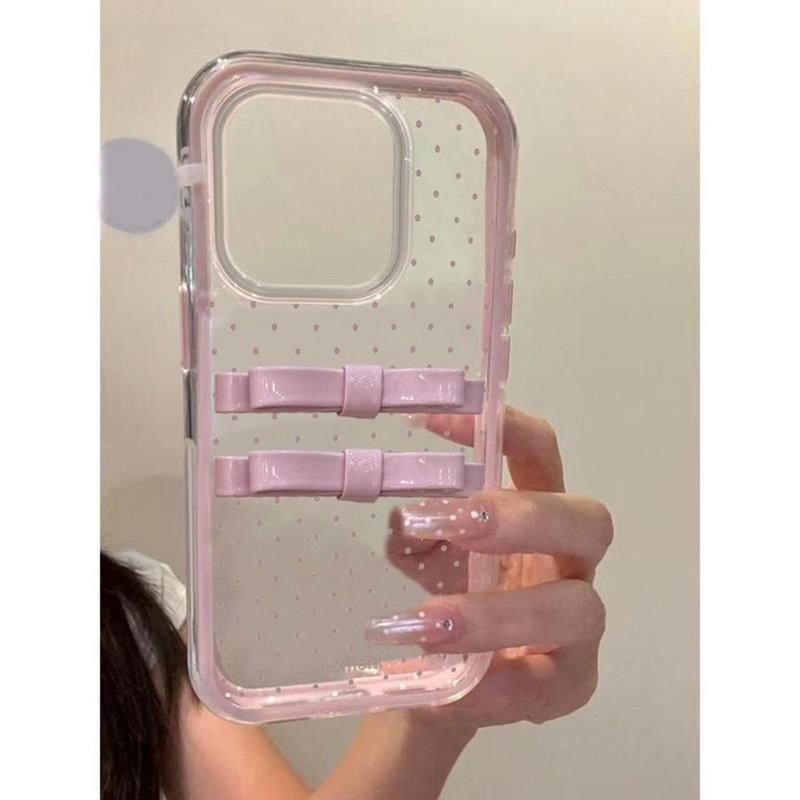 Tiếng Anh Chấm Bi Màu Hồng Thích Hợp Cho iPhone17 Apple 16ProMax Ốp Điện Thoại 15 Phong Cách Mới 14 Bao Gồm Tất Cả 13 Mềm 12