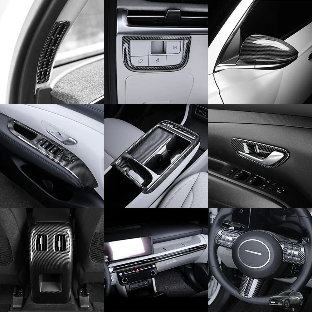 Dành Cho Xe Hyundai Tucson NX4 2025 Họa Tiết Hạt Gỗ Bảng Điều Khiển Nội Thất Bảng Điều Khiển Trung Tâm Bánh Răng Dịch Chuyển Nút Cửa Sổ Lỗ Thông Khí Bao