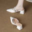 Giày Cao Gót Mũi Nhọn VN Vuông, Phong Cách Nữ, Phong Cách Chui Đầu, Size Lớn, Size 34-41