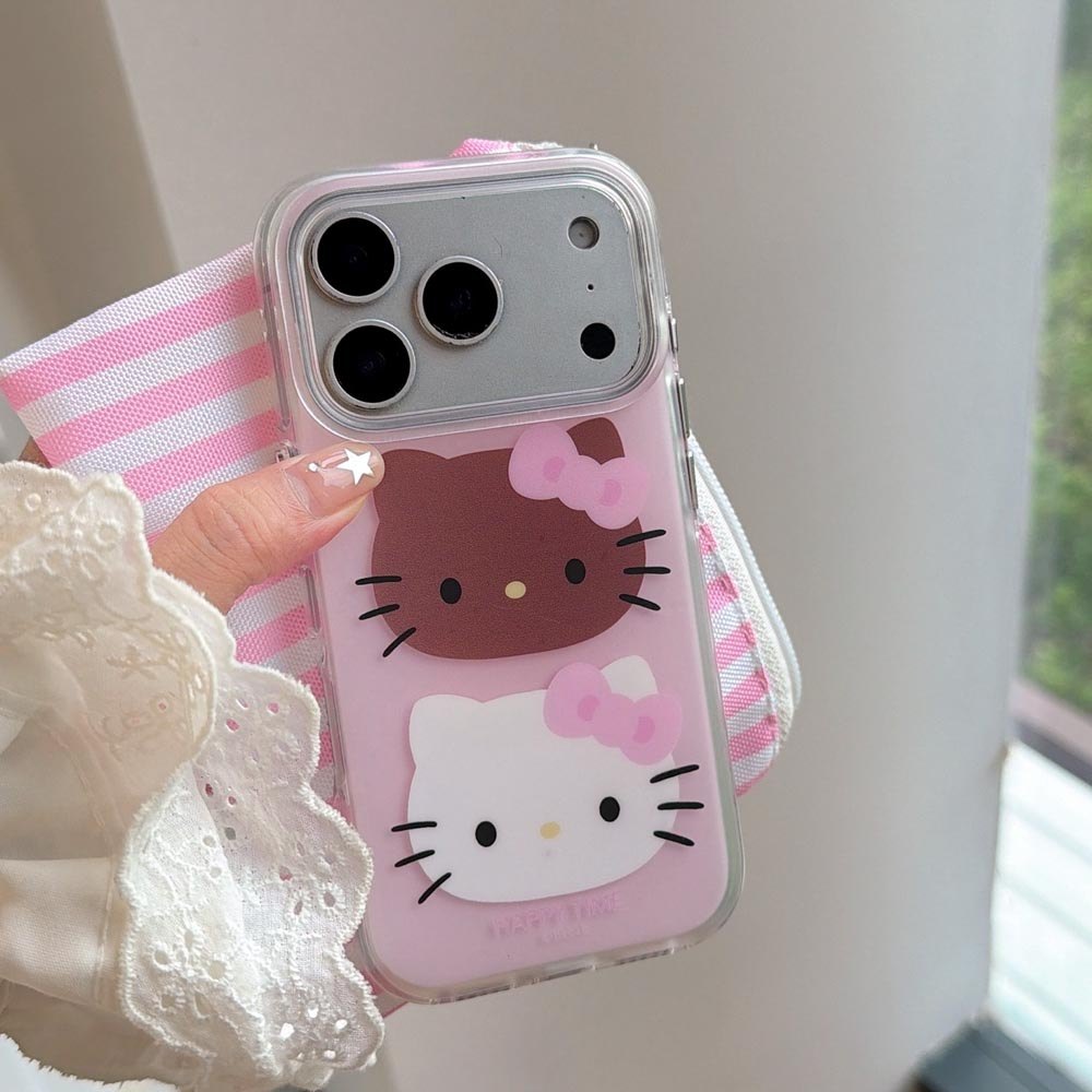 Ốp Lưng Cứng Tương Thích Với iPhone 13 14 14Pro 14ProMax 15 15Pro 15ProMax 16 16Pro 16ProMax 17 17Pro 17ProMax Ốp Họa Tiết Mèo Hồng