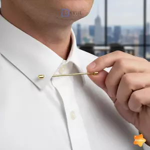 Xi lanh cổ thanh vít cho áo sơ mi nam, bộ chải kim loại khóa, phù hợp tiệc cưới và doanh nhân mới