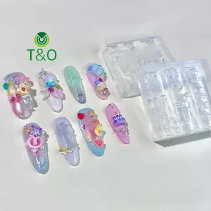 Bánh Mì Kem Khuôn Làm Móng Silicon 3D Hoạt Hình Gấu Móng Tay Mẫu DIY Móng Tay Nghệ Thuật Trang Trí Tấm Dập Dụng Cụ Thiết Kế Làm Móng Tay [Mới]