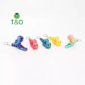 Móc khóa Tyrannosaurus in 3D vui nhộn Khớp di chuyển độc đáo Mặt dây chuyền bộ xương cá mập Sáng tạo Phụ kiện trang trí Bapa Quà tặng [mới]
