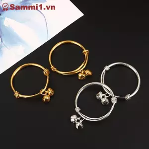 ZK Vòng tay trẻ em mạ vàng Vòng bụng tròn mịn màng Vòng tay chuông trang sức VN